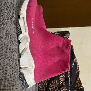 Balenciaga Fuchsia Knit Sneakers